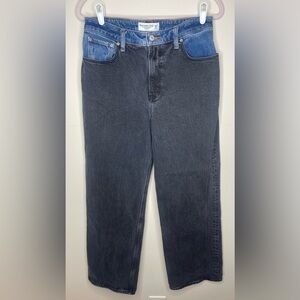 Abercrombie & Fitch Two-Tone Black and Blue Relaxed Jeans